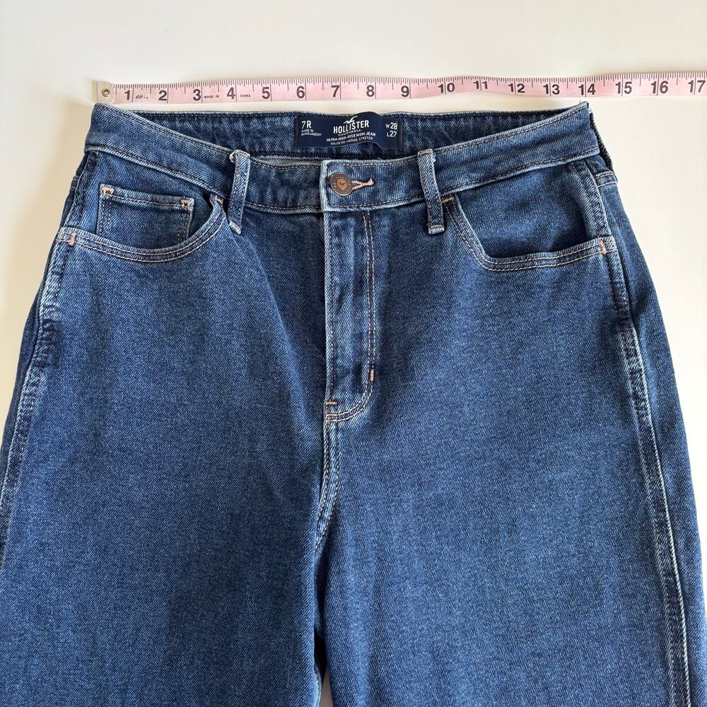 Hollister Ultra High Rise Mom Jeans Women’s 7R Cotton Blue Denim Retro 90s - Picture 4 of 8